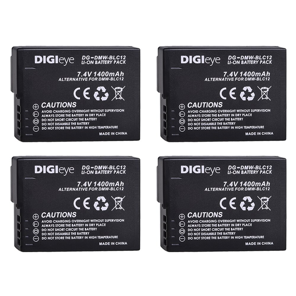 DMW-BLC12 BLC12E BLC12PP DMWBLC12 Batteries for Panasonic Lumix DMC-G5 G6 G7 GX8 G85 GH2 DMC-FZ200 FZ1000 FZ300: 4 Battery