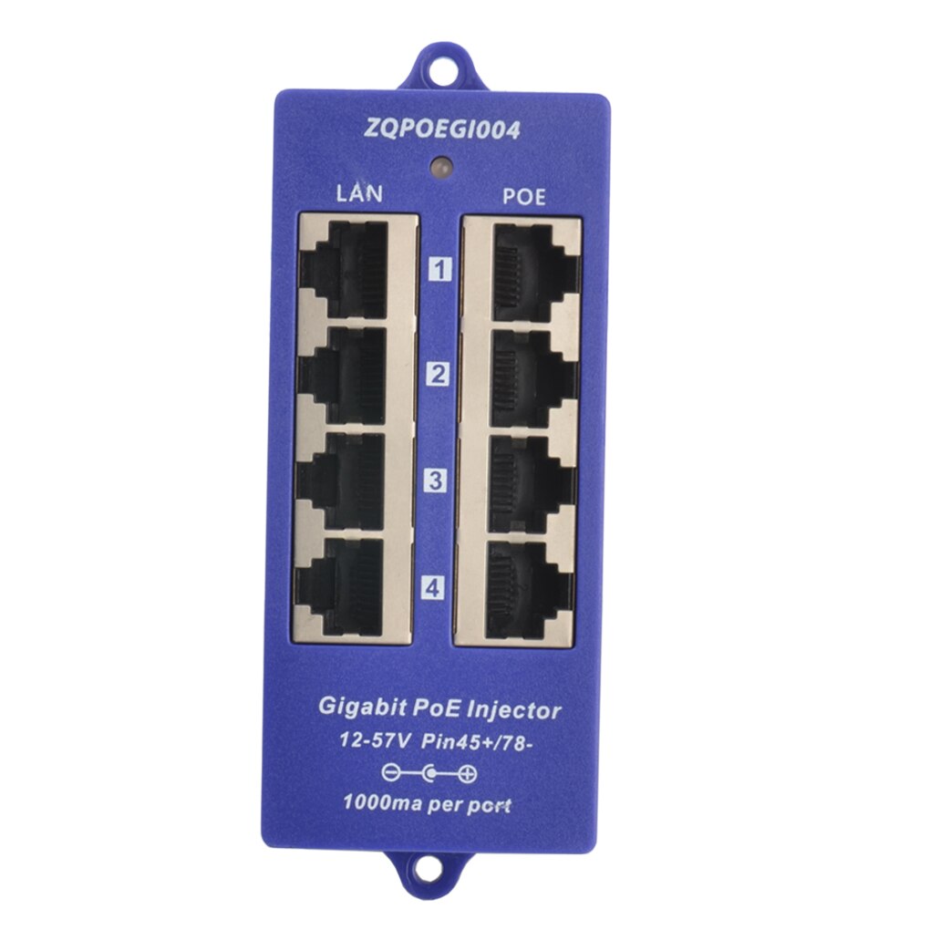 Mode B Gigabit Poe Injector 4 Port 1000Mbps Poe Patch Panel 802.3af Voor Mikrotik Ip Camera Wifi Ap