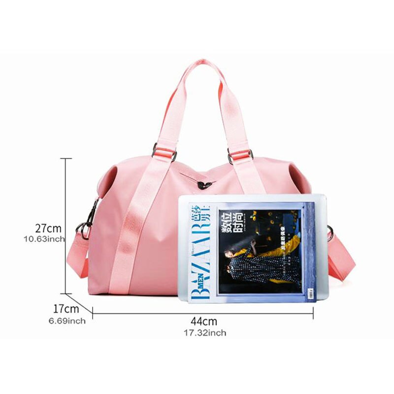 Sport Bag For Women Pink Men Gym Nylon Storage Bag Waterproof Travel Duffel Bag Shoulder Carry On Handbag For Fitness Gym Sack