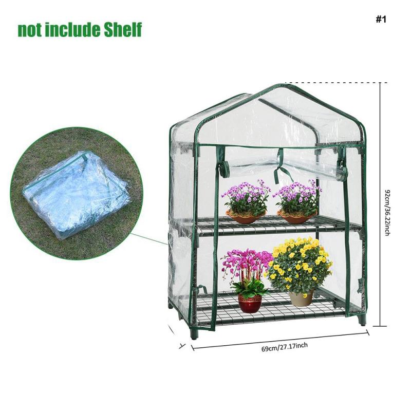 Ohuhu Broeikas voor de tuin, broeikas voor buiten, met verbeterde transparante pvc-afdekking, 3 niveaus met 12 planken, broeikas voor groenten, bloemen, groei, 145 x 145 x 195 cm