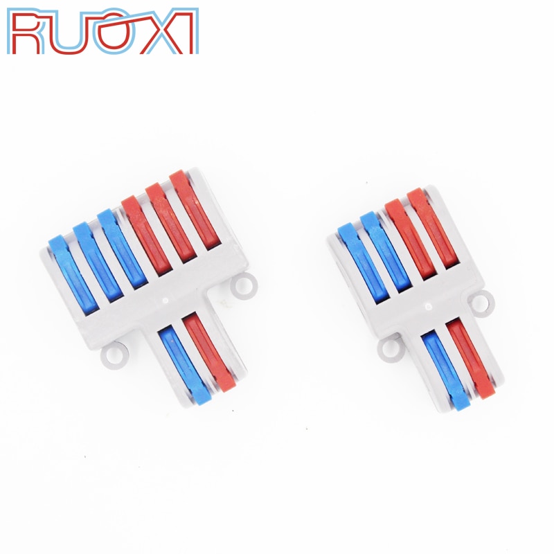 Cable Connector 2 Into 4/6 Splitter Cable Terminal Compact Wire Connector Screw Fixed Connector 2 in 4 Out / 6 Out 32A RUOXI