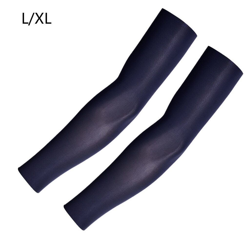 1Pair Long Gloves Sleeves Arm Protector Sun Protection Long Gloves Women Anti-UV Arm Warmer Cotton Long Fingerless Gloves Cuff: Black L XL