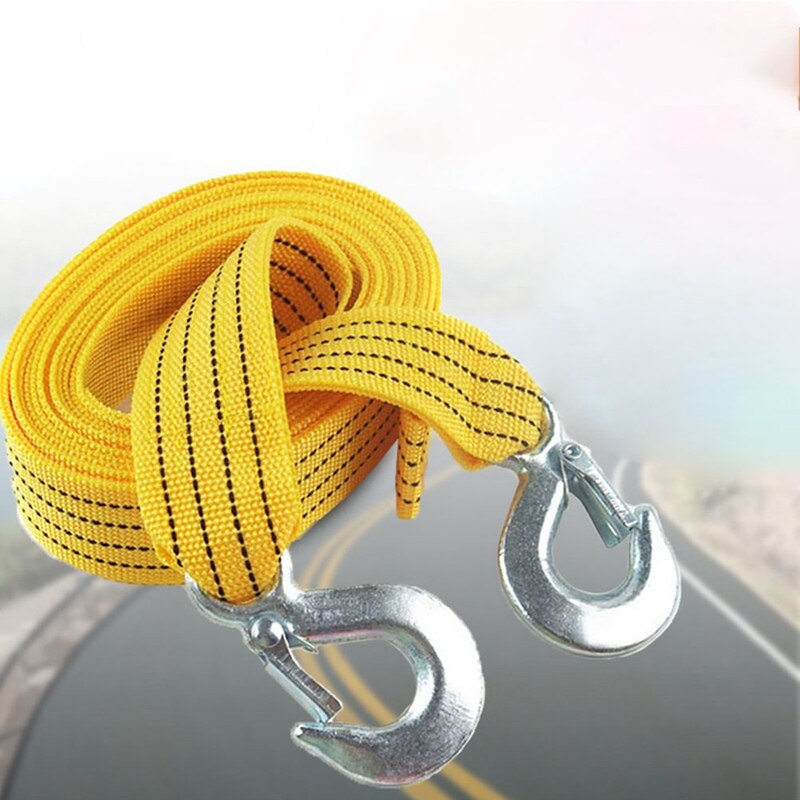 Trekkabel voor auto's, 4m zware sleepkabels voor auto's, kabeltrekkabel met haken, reddingsaccessoires voor bestelwagens, auto's en motoren