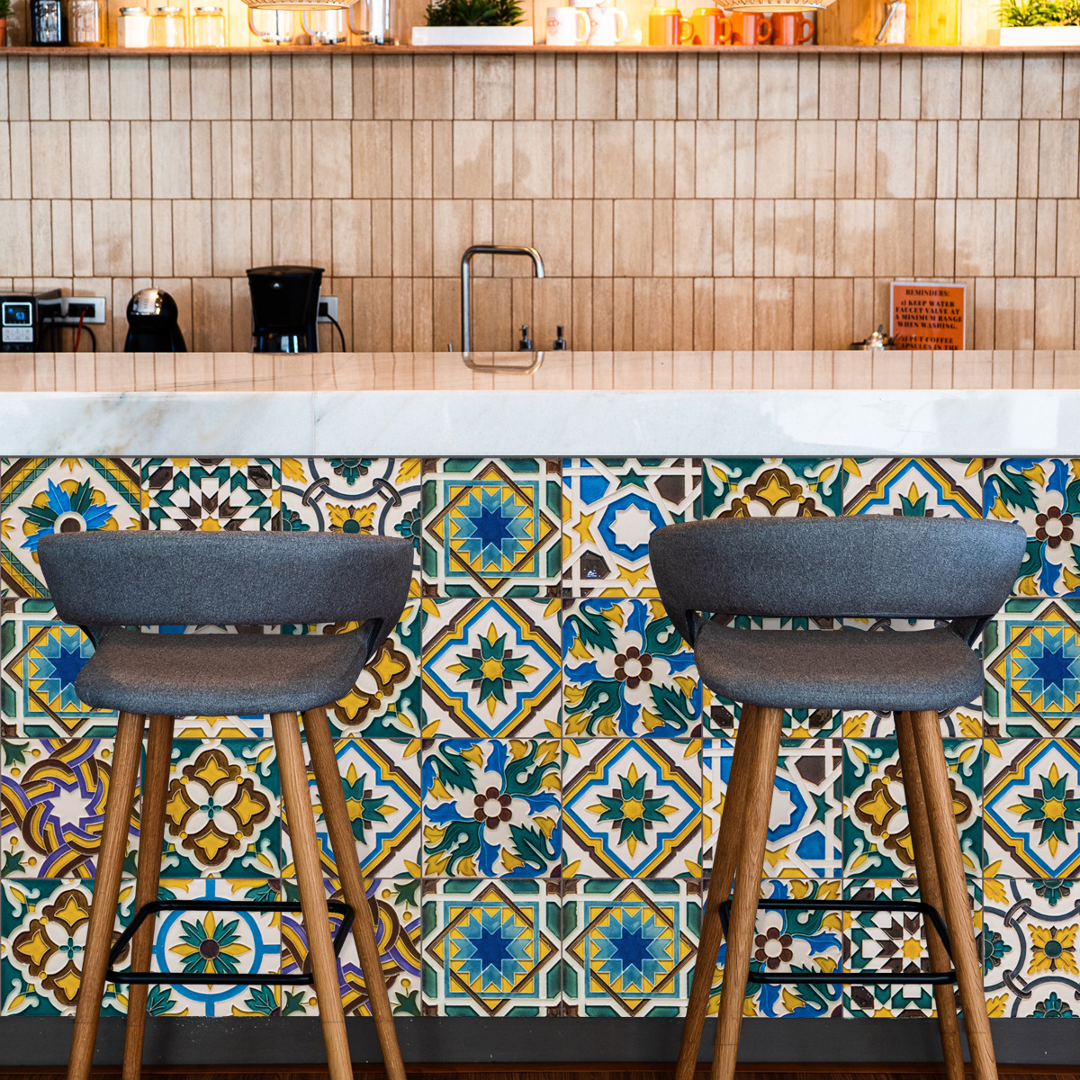 CZ128 Mediterranean style small size ceramic tile sticker kitchen bathroom bar counter window wall sticker