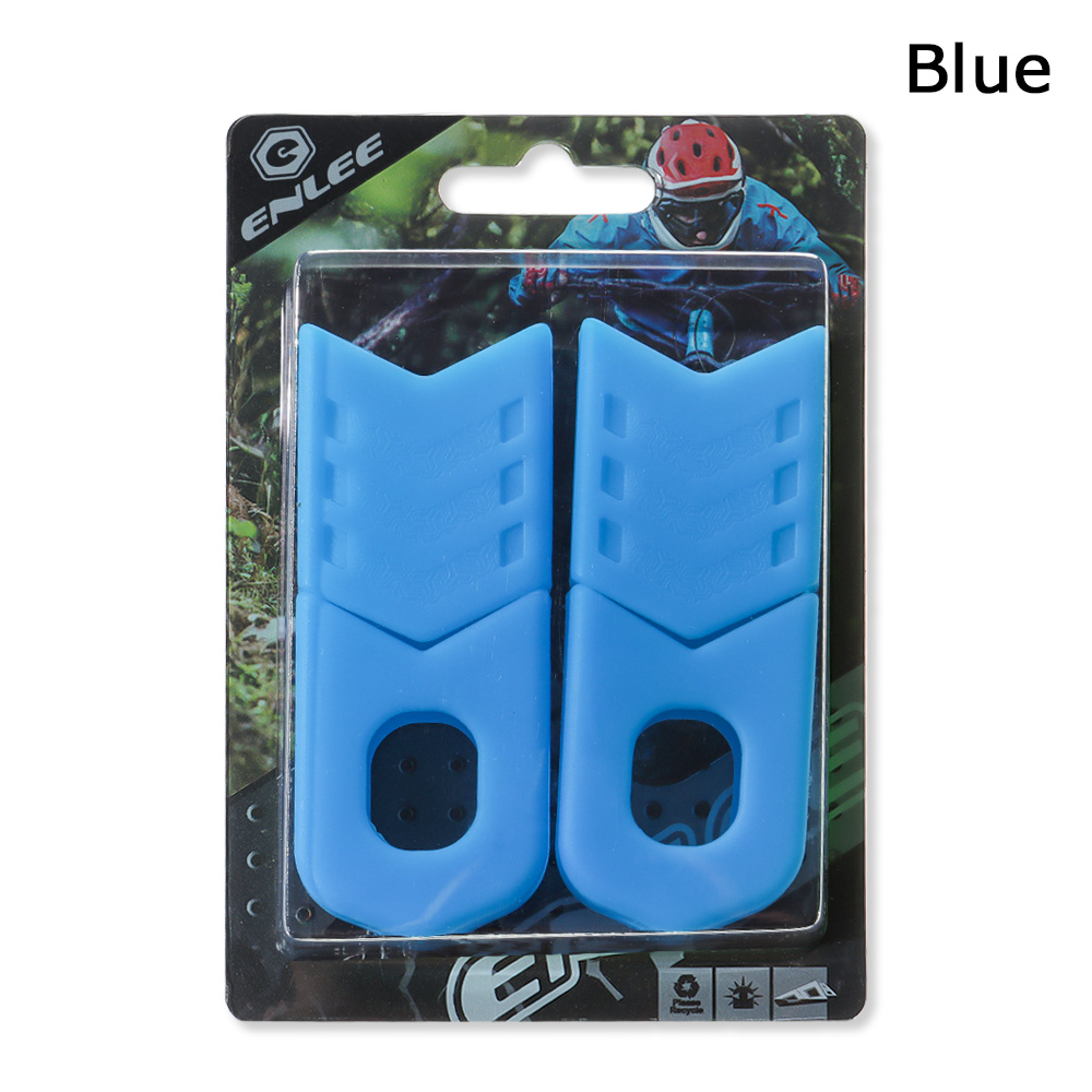 Manchon de bras en Silicone pour pédalier de vélo de montagne, 4 pièces, protection anti-poussière antidérapante pour pédalier de vtt: blue