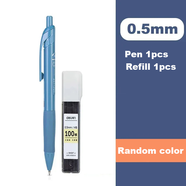 Deli 0.5/0.7mm Mechanical Pencil HB Pencil Leads Set Automatic Pencil Core Refill Art Drawing Sketching Students School Supplies: Burgundy