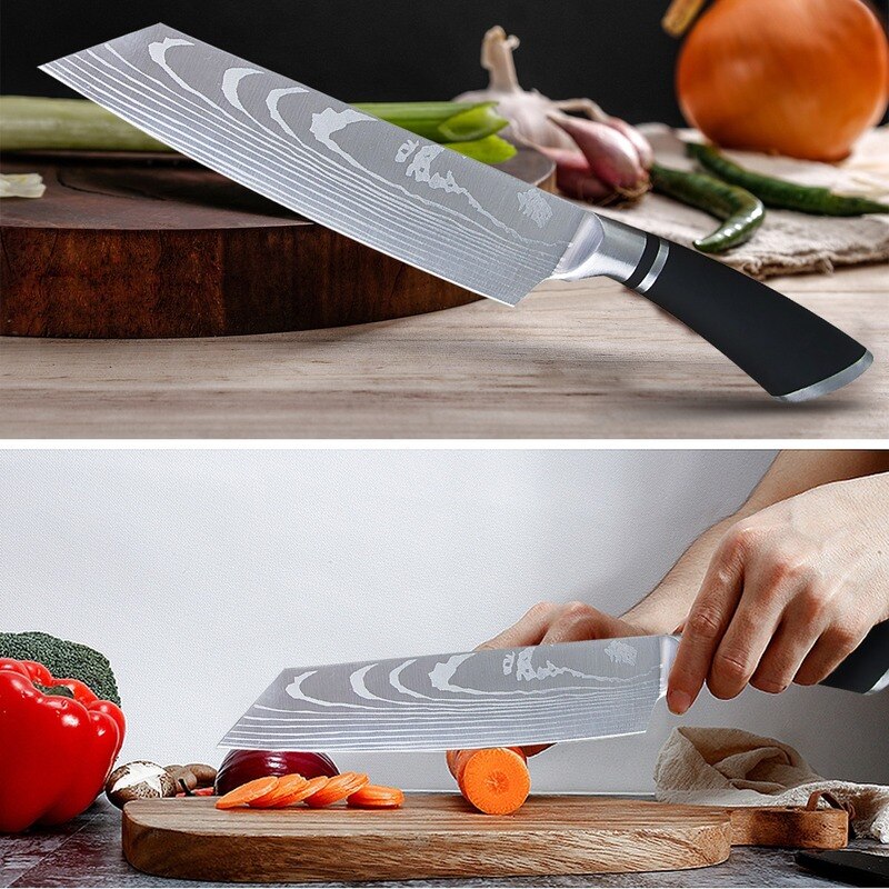 Chef Knife 8 Inch Damascus Chef' Knife Japanese Knife Stainless Steel Kitchen Tool Santoku Meat Cleaver Cooking Kitchen Knife