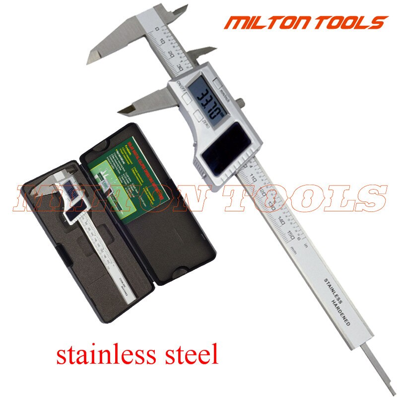 150mm 0.01mm Stainless Steel Solar Digital Caliper Solar Power Carbon Fiber Electronic Vernier Gauge Micrometer