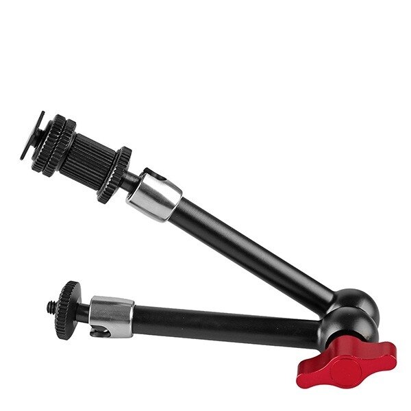 11" stainless steel aluminum led flash light articulated arm adjustable flash brackets support for lcd monitor dslr flash light