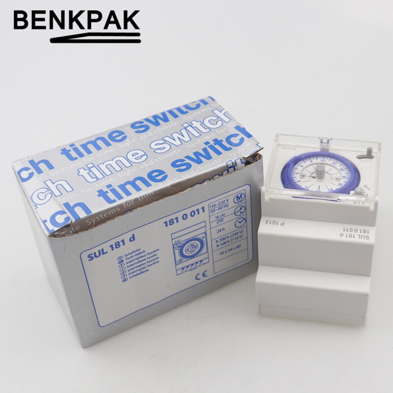 SUL181d 110-230VAC Analog 24 hours 15 Mintues Interval Mechanical Timer Switch Timer Din Rail Timer Clock