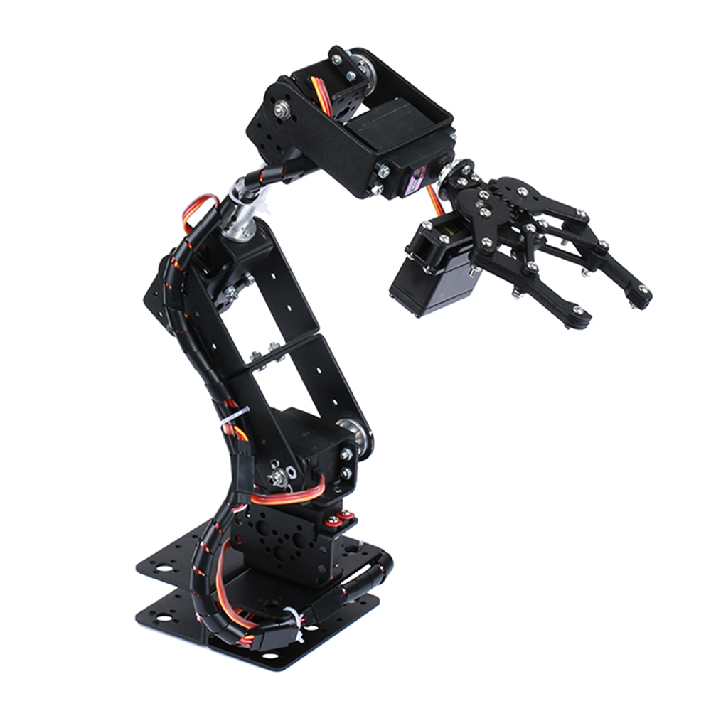 Robotic Arm Kit 6DOF Programming Robot Arm DIY Programming Robot Kit with Open Source Code and Tutorial Servo not included: Khaki
