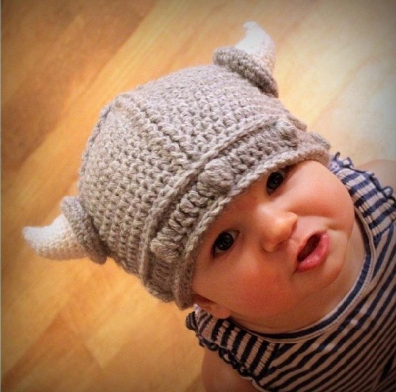 Winter Novelty Hat Handmade Crocheted Viking Warm Horns Hats Knitted Caps