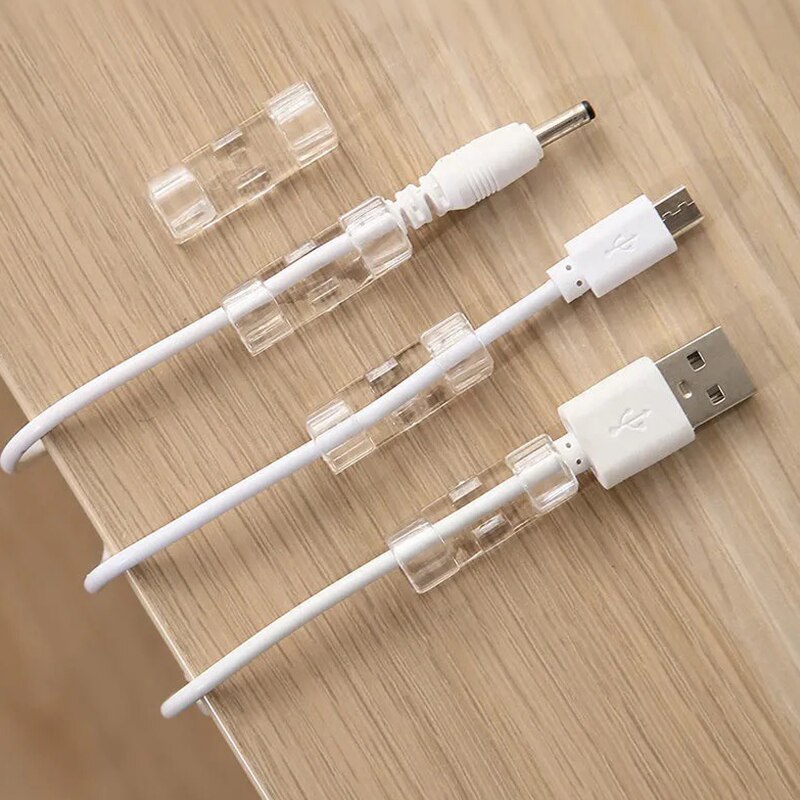 Universal Cable Organizer Clips Cable Management Desktop &amp; Workstation Wire Manager Cord Holder USB Charging Data Line Winder