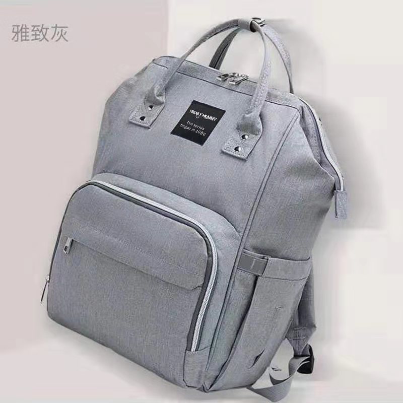 Usb Luiertassen Rugzak Opvouwbare Zonnebrandcrème Baby Bed Wieg Tas Grote Capaciteit Isolatie Verpleging Wandelwagen Zak Met Aankleedkussen: Elegant Gray