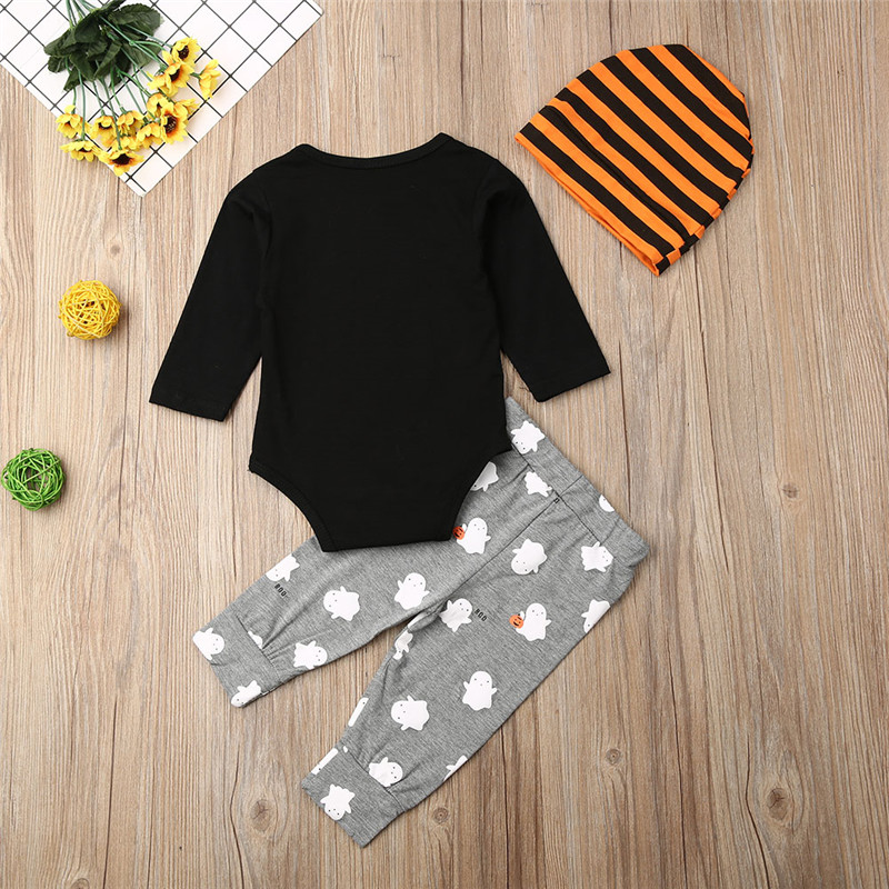 Bastwahl Baby Halloween Outfit - Kürbis Muster Sweatshirt & Hose Set Für Neugeborene