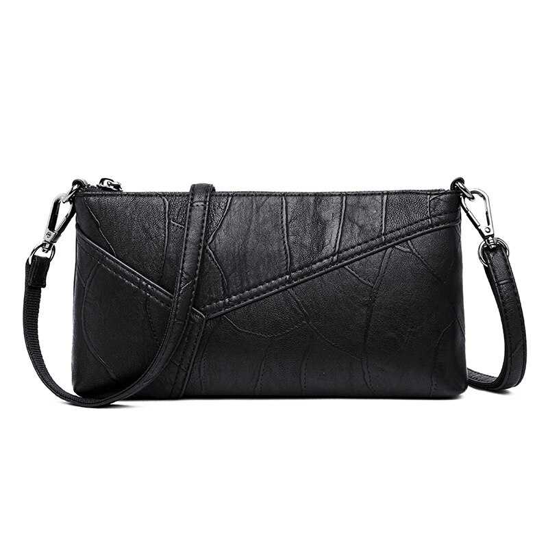 OLD TANG Women Casual Handbags Shoulder Bags For Women Ladies Crossbody Leather Messenger Bags: Black
