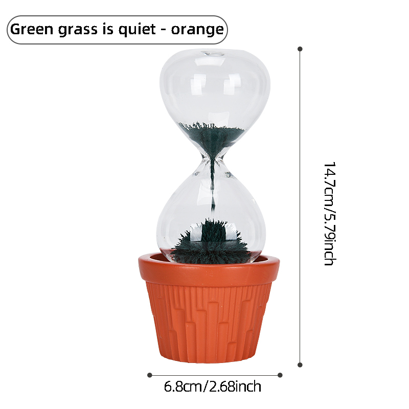 Reloj de arena magnético, decoración creativa en maceta, reloj de arena para el hogar, de cumpleaños, escritorio de trabajo de oficina para niño, artefacto curativo de descompresión: Rojo