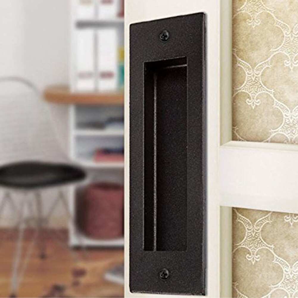 Sliding Barn Easy Install Embedded Square Hardware Frosted Accessories Rustproof Gate Home Matte Closet Door Handle Flush Pull