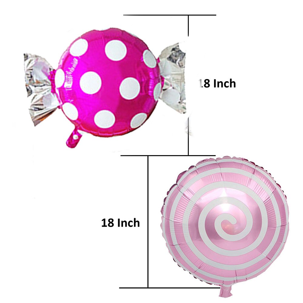 12 stk farverige slik folie balloner sæt runde slikkepind folie ballon til fødselsdag bryllupsfest dekoration
