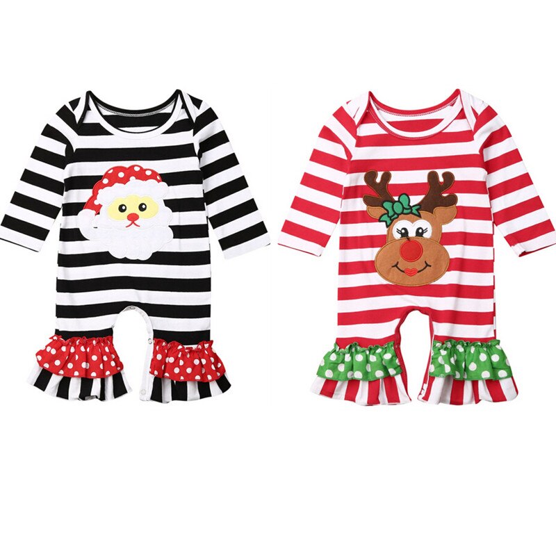 Peuter Baby Jongens Meisjes Kerst Romper Lange Mouwen Gestreepte Jumpsuit Pasgeboren Baby Herfst Kleren Outfit 0-18M Ropa de Bebe