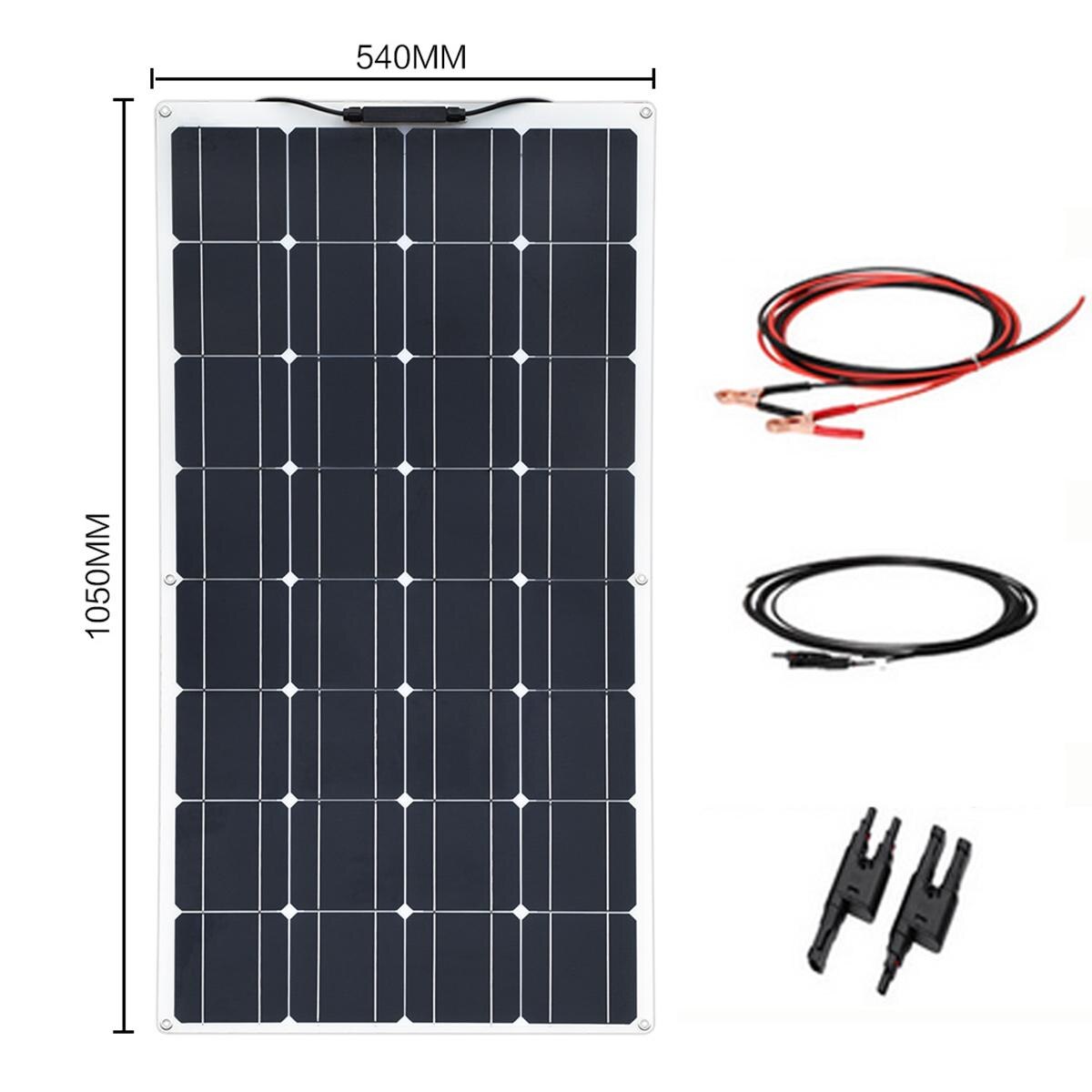 200W Solar Panel Flexible Monocrystalline Solar Cell Car Yacht RV Steamship Boats Home 20V Solar Battery Charger with Controller