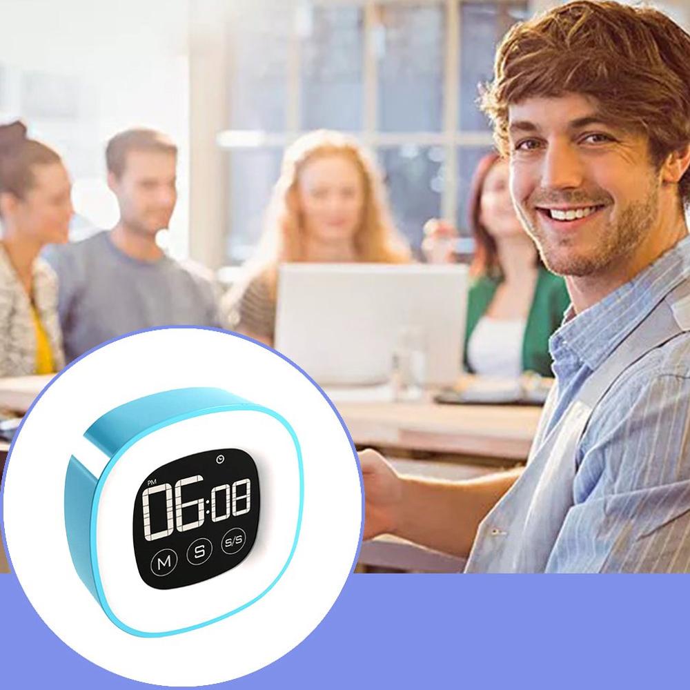 LCD Digital Kitchen Countdown Timer Mini Cooking Timer with Timer Memory Recall Magnetic Stopwatch Cooking Alarm Clock 2 Colors