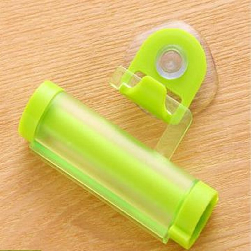 Plastic Rolling Tube Squeezer Toothpaste Dispenser Suction Cup Hook Toothpaste Squeezer Bathroom Accessories: Green