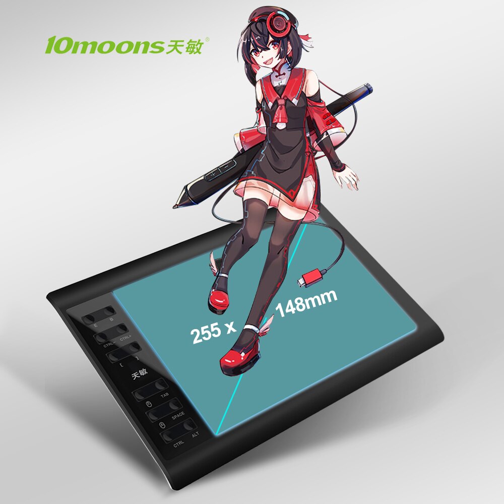 10moons G10 Graphics Tablet with Stylus for Android Laptop Writing Tablet for Draw Writing Pad/Board Electronic Graphic Tablet