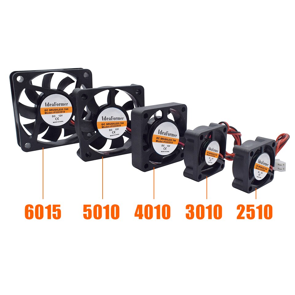 5015/4010/4020 12V&24V Cooling Turbo Fan Brushless 3D Printer Parts 2Pin For Extruder DC Cooler Blower Part Black Plastic Fans