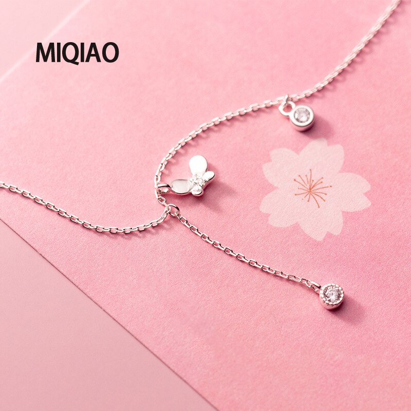 MIQIAO Butterfly Anklet Bracelet On The Leg Silver 925 For Women Ornament Female Simple Summer Footwear Chain Jewelry