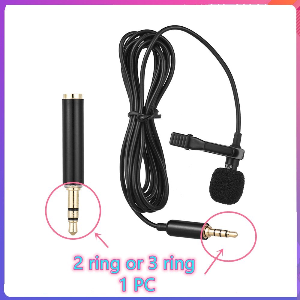 Mini Microfoon Draagbare Clip-On Revers Condensator Microfoon Wired 3.5Mm Adapter Kabel Microfoon Voor Dslr Camera Cellphone Gedeeld passen