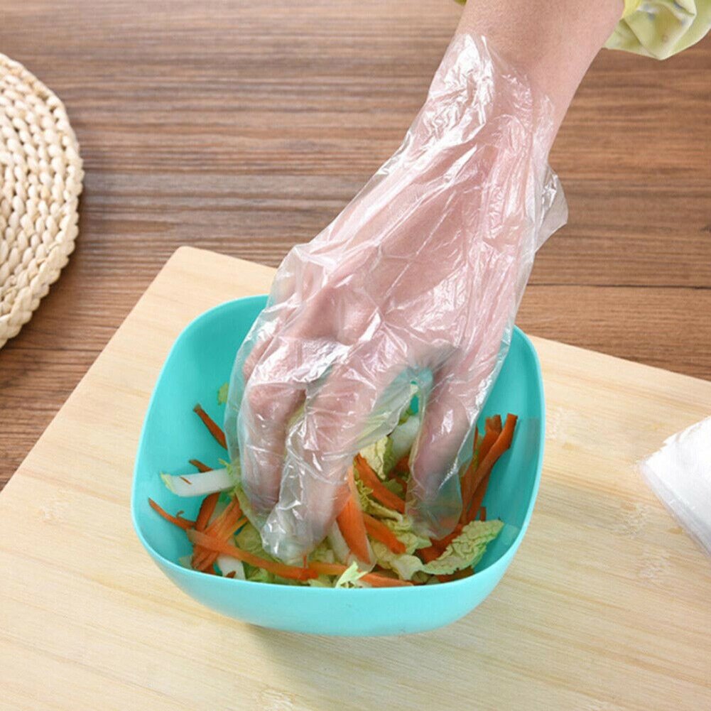 Clear Plastic Disposable Gloves Restaurant Home Service Catering Hygiene Supplies GHS99