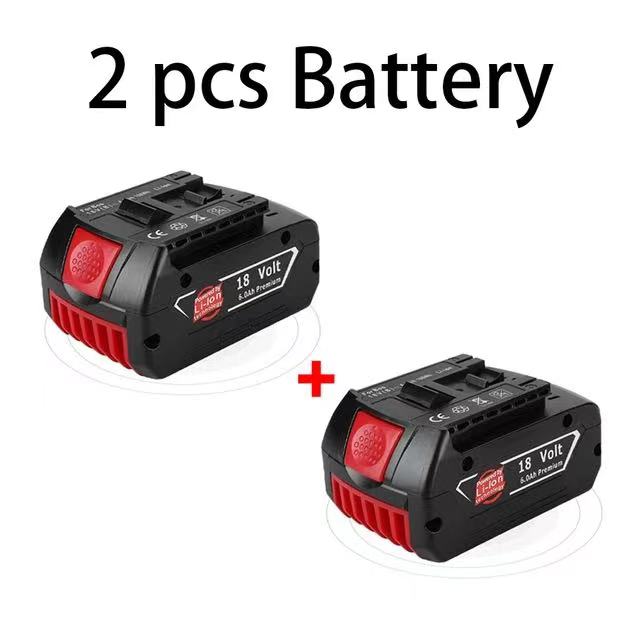 18V 6000mAh Replacement BAT609 Battery for Bosch Compatible BAT618 BAT619G BAT620 SKC181-02 Cordless Power Tool Battery+charger: black