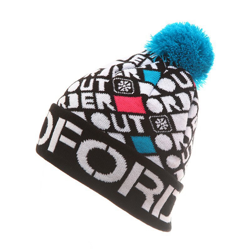 Stickning vinter bomull snowboard mössa märke mössor hip hop varma skidhattar gorros bonnetsr skullies för kvinnor och män: Vit
