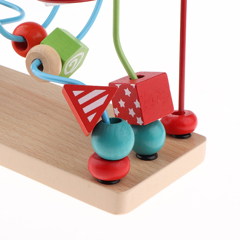 Kleurrijke Educatief Houten Kralen Doolhof Draad Roller Coaster Houten Speelgoed Voor Peuters Baby