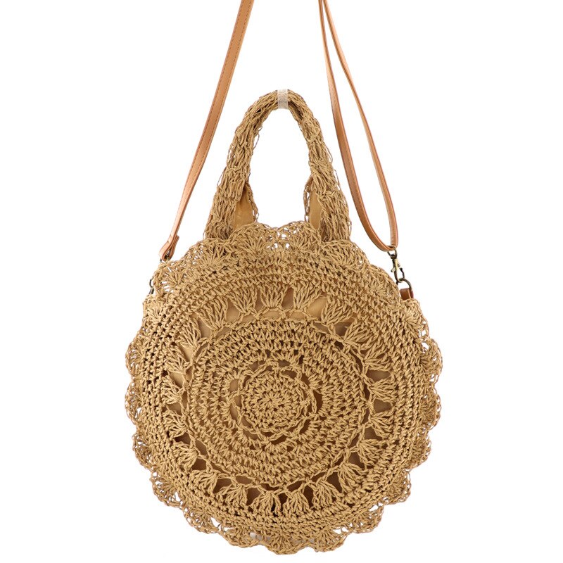 Boheemse holle ronde strozakken voor dames, rotan handtassen, casual rieten geweven schoudertassen, crossbody tassen, zomer strandtassen, grote tassen