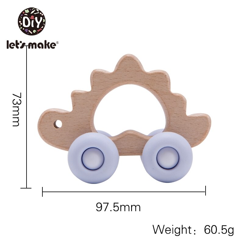 Let's Make 1Pc Leopard Car Wooden Teether Animal Car Ecofriendly Baby Crib Toy Wooden Baby Accessories Wooden Teether Toys: tortoise