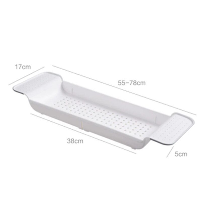 1pc Retractable Bathtub Storage Rack Bath Tray Shelf Tub Multi-Function Bathroom Tool Towel Kitchen Sink Drain Holder Organizer