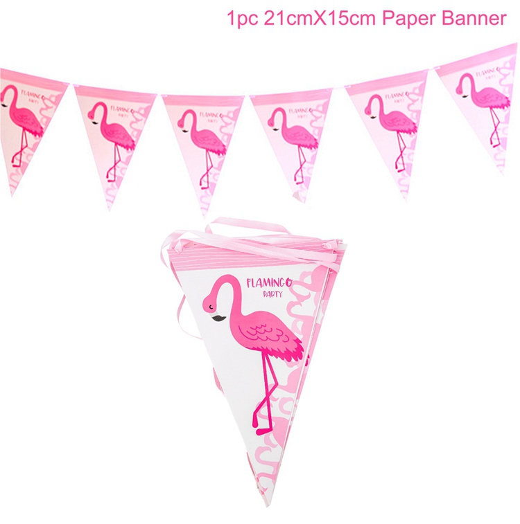 Rosa flamingo fest dekoration hawaiisk fest dekorationer flamingo födelsedagsfest dekorationer barn pappersmuggar tallrikar tillbehör: Flamingo banderoll