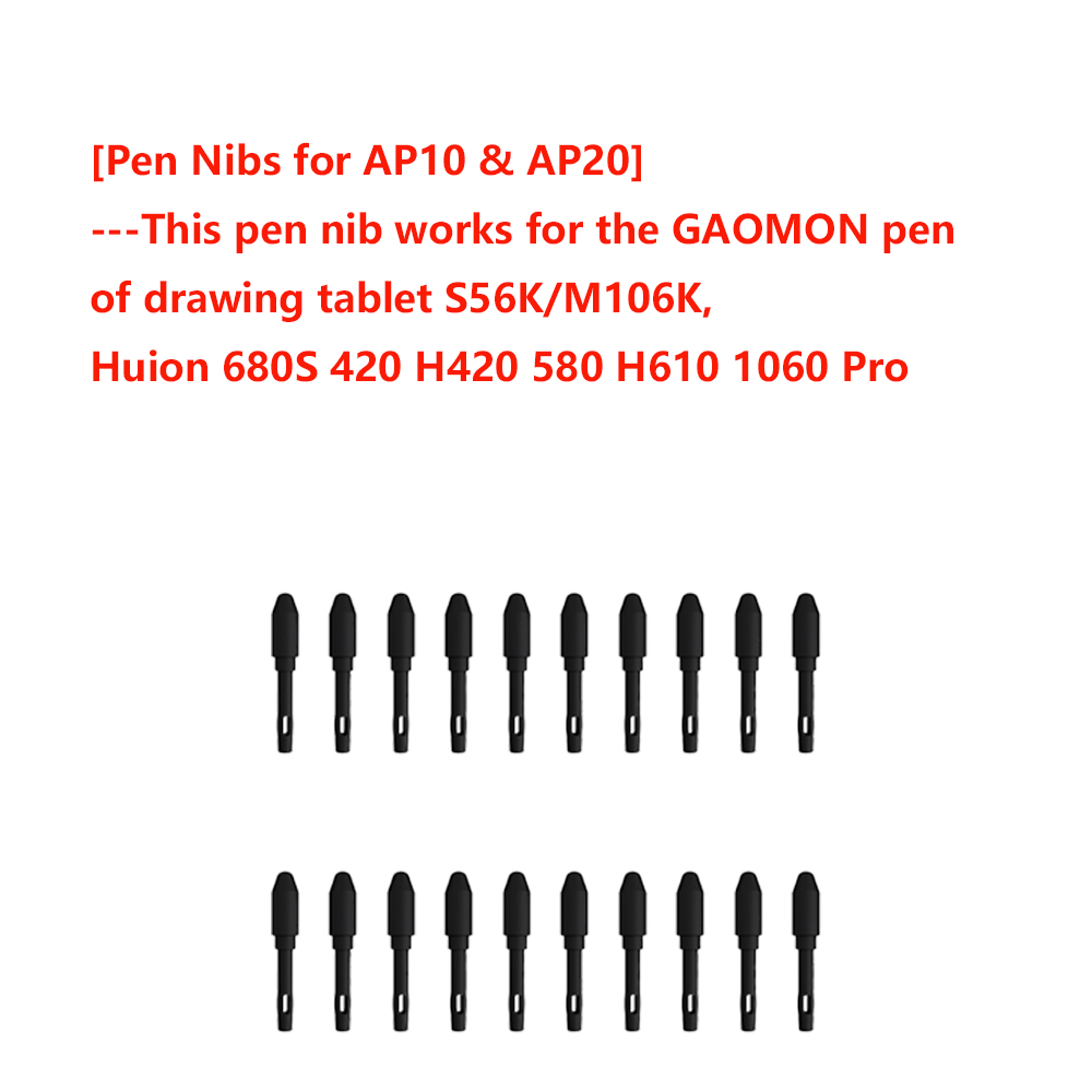 Paquete de 10/20 puntas de repuesto para GAOMON ArtPaint Pen AP10 / AP20 AP31/ AP32 / AP40 / AP50, tableta gráfica para lápiz óptico de dibujo: Verde