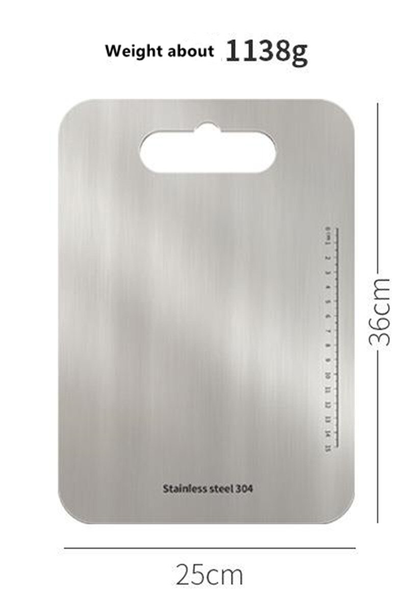 304 stainless steel cutting board wear resistant and rust proof kitchen rectangular chopping board cutting vegetables and fruits: L