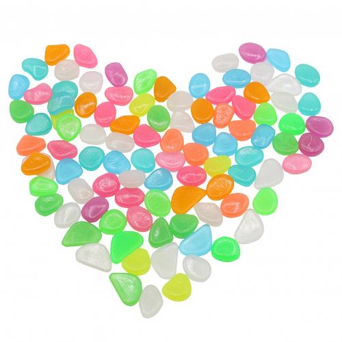 100 Pcs Glow in Dark Garden Pebble Stones Rocks for Walkway Garden Path Patio Lawn Fish Tank Decorative Pebbles Luminous Stones: Default Title