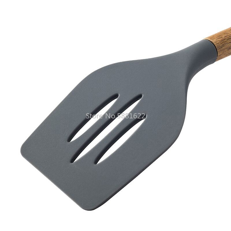 Silicone Cooking Utensil Set of 6, Nonstick Cooking Spatulas, Spoon, Strainer, Slotted Spoon, Pasta Fork, Best Kitchen Gadgets