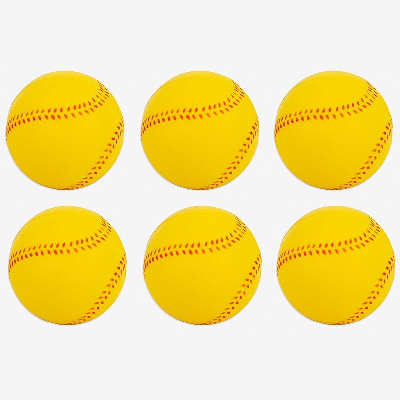 12Pcs/Opp Pu Schuim Speelgoed Honkbal Spons Baseballs: 6PCS(8.5inch) yellow