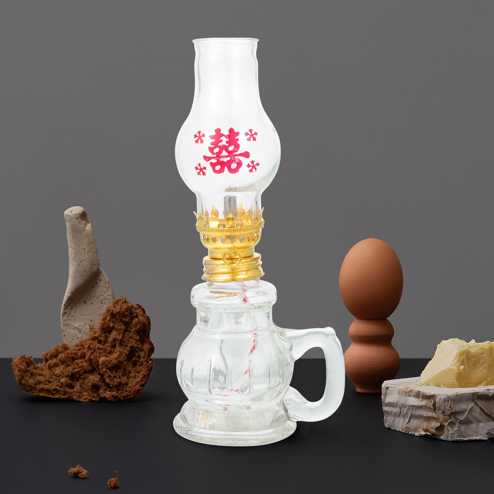 Chinese-style Kerosene Lamp Glass Kerosene Oil Lamp Retro Kerosene Oil Light