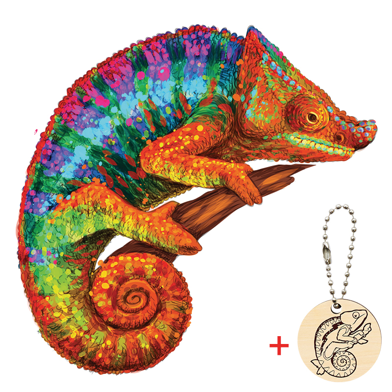 Puzzle caméléon 3D En Bois pour enfant et adulte, jeu de magie, Puzzle éducatif, du nouvel an