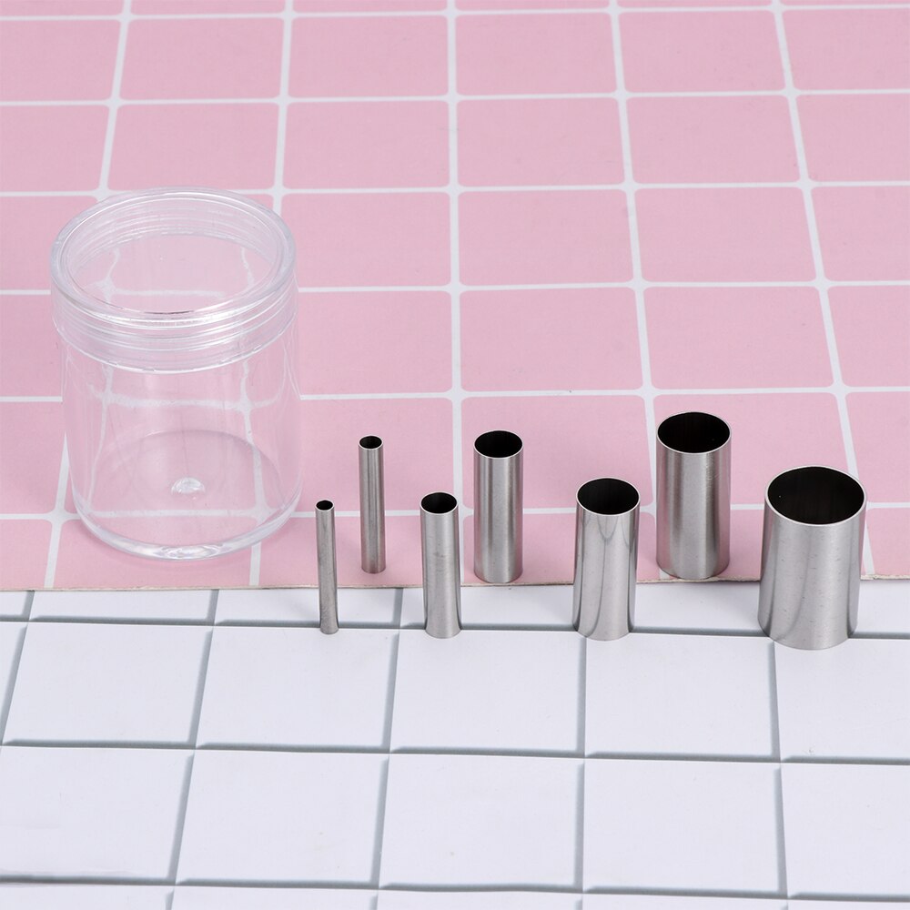 7Pcs/Set Silver Stainless Steel Pottery Clay Cutter Circular Cutting Mold Pottery Tools Model Cloth Line Home Diy Crafts Supply