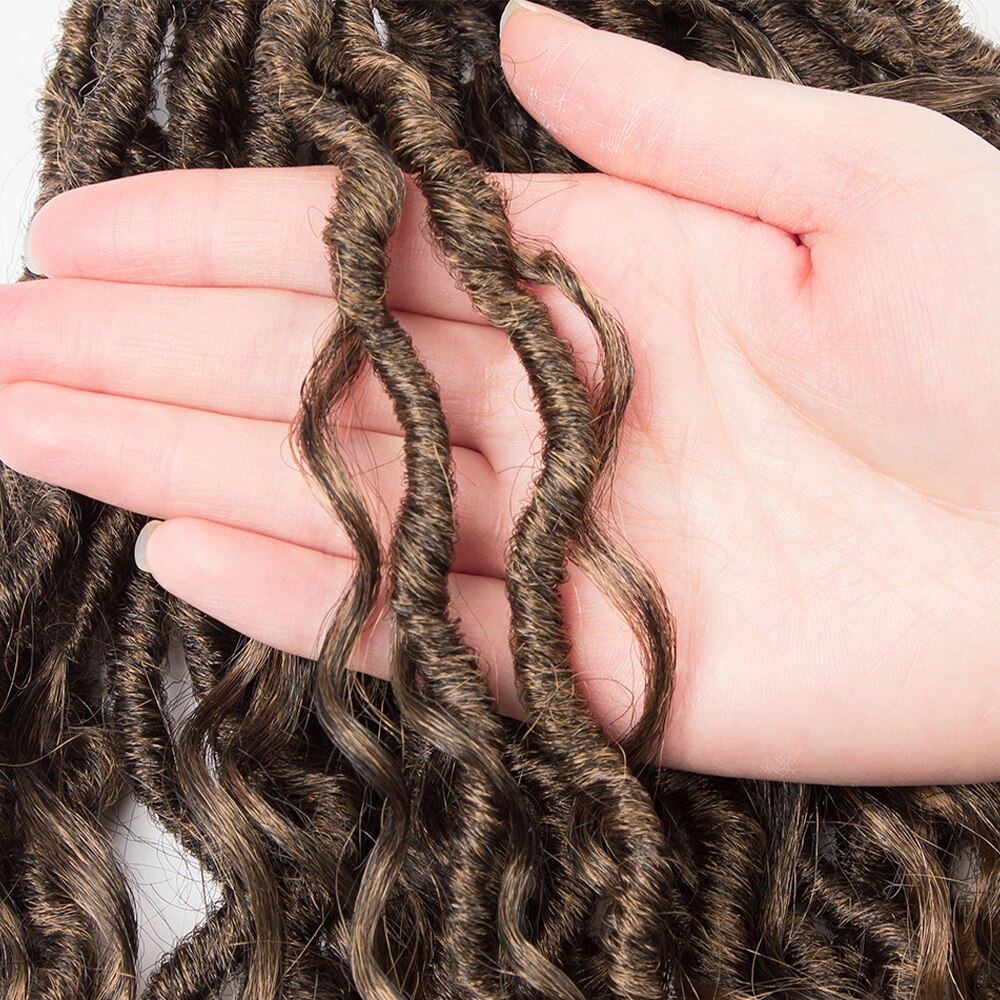 Goddess Locs Crochet Hair Faux Locs Wavy Crochet Curly Hair Faix Locs Crochet with Curly Ends River Curls Crochet Hair