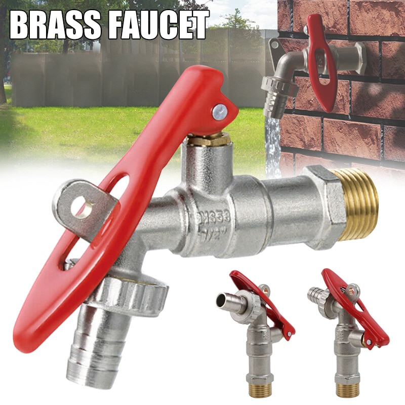 Brass External Thread Water Tap Lockable Home Washing Machine Garden Single Spout Faucet HVR88