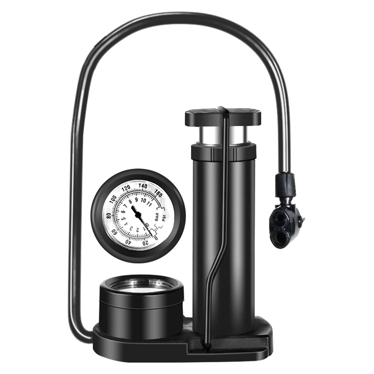 Mini Bike Pump Foot Pump Road Portable Air Bicycle Pump Compressor Pedal Tire Inflator Bicycle Pump High Pressure: Black